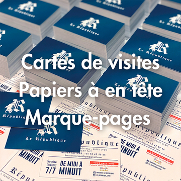 Impression cartes de visite Lyon Papiers à en tête Marque-pages 