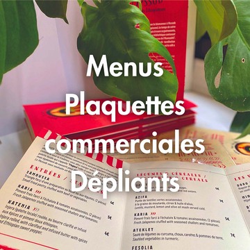 Plaquettes commerciales Cartes et Menus pour restaurants